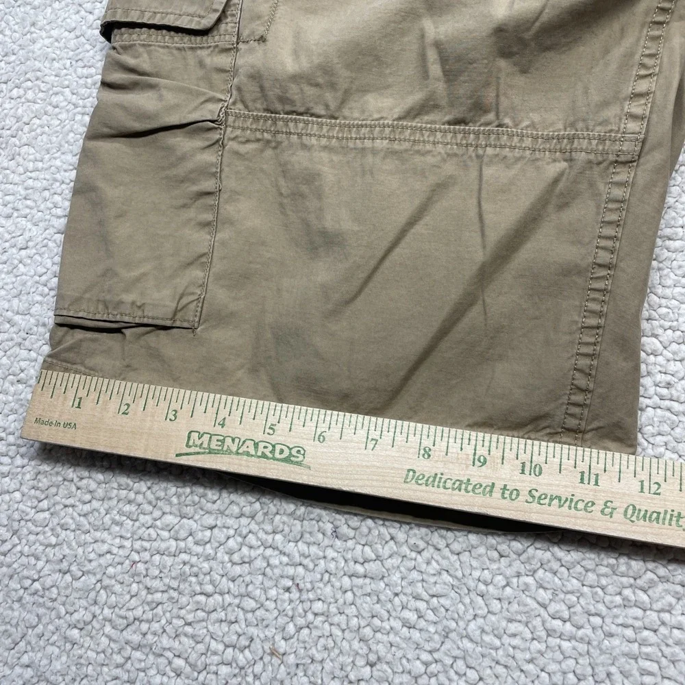 Unbranded Cargo Shorts Mens 36 Tan Khaki Cotton Multi Pocket Casual Outdoor